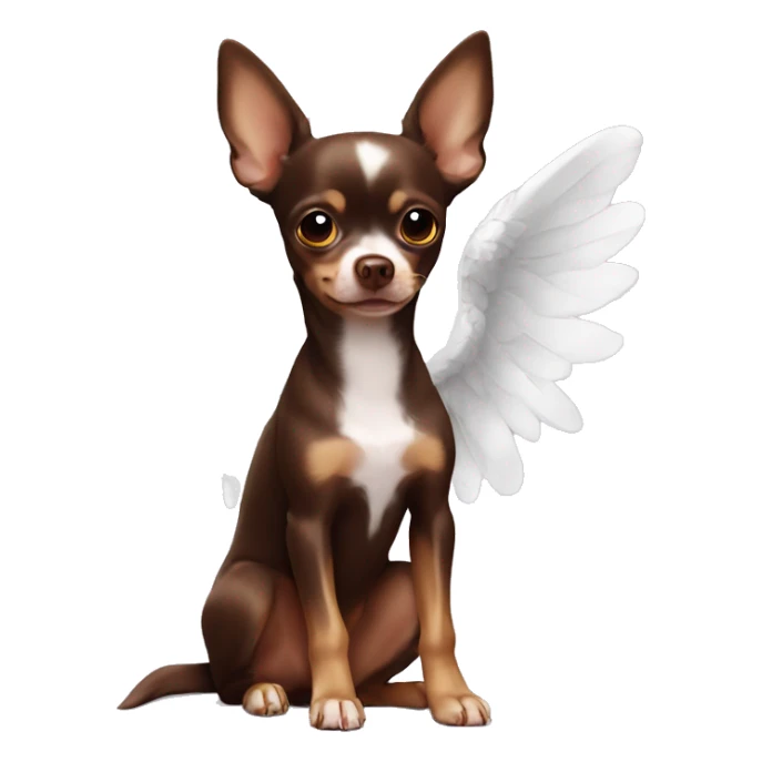 Chocolate Brown chihuahua with angel wings  sticker
