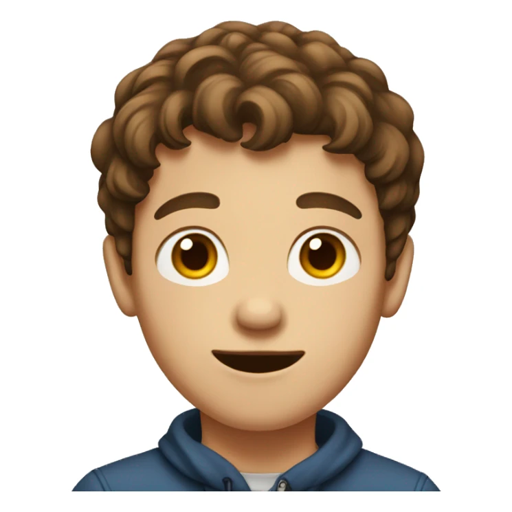 boy with brown hair portrait sticker