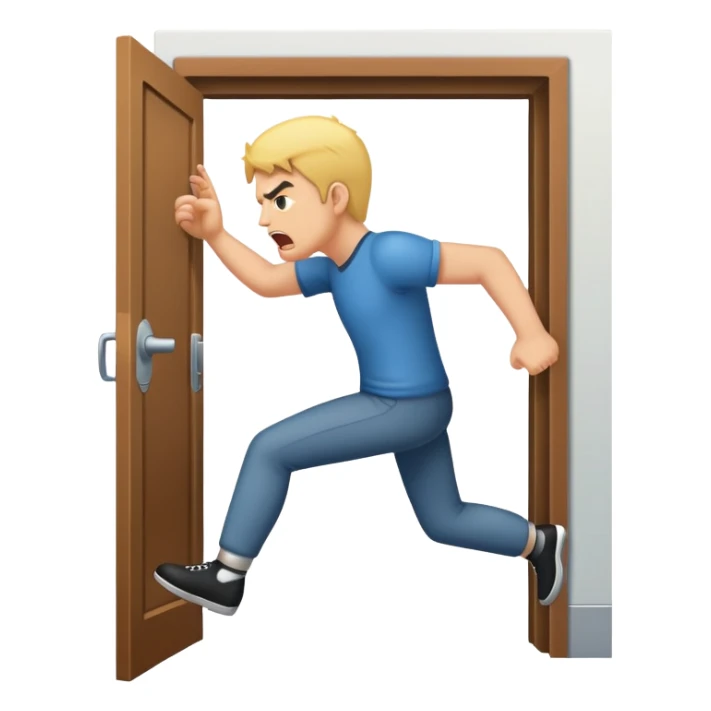 Kicking someone out the door sticker