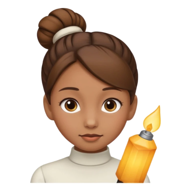 Girl with light brow skin and brown hair in a single bun sticker