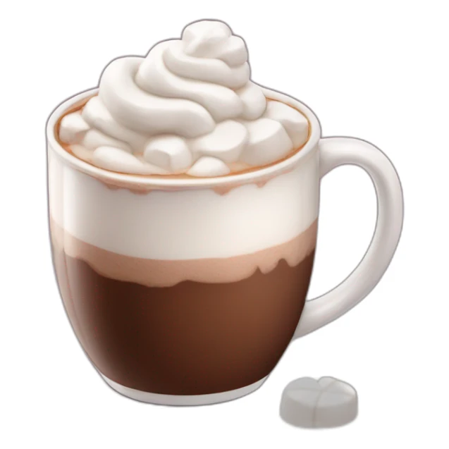 mug of hot chocolate with marshmallows and whipped cream sticker