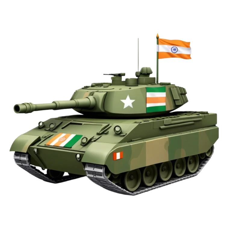 Indian military Arjun battle tank with Indian flag colors sticker