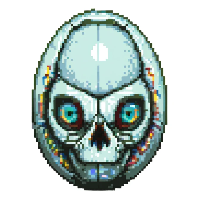 cranial, eye, MRI, SCAN, egg, embryonic, inside of glass egg, alien, eerie sticker