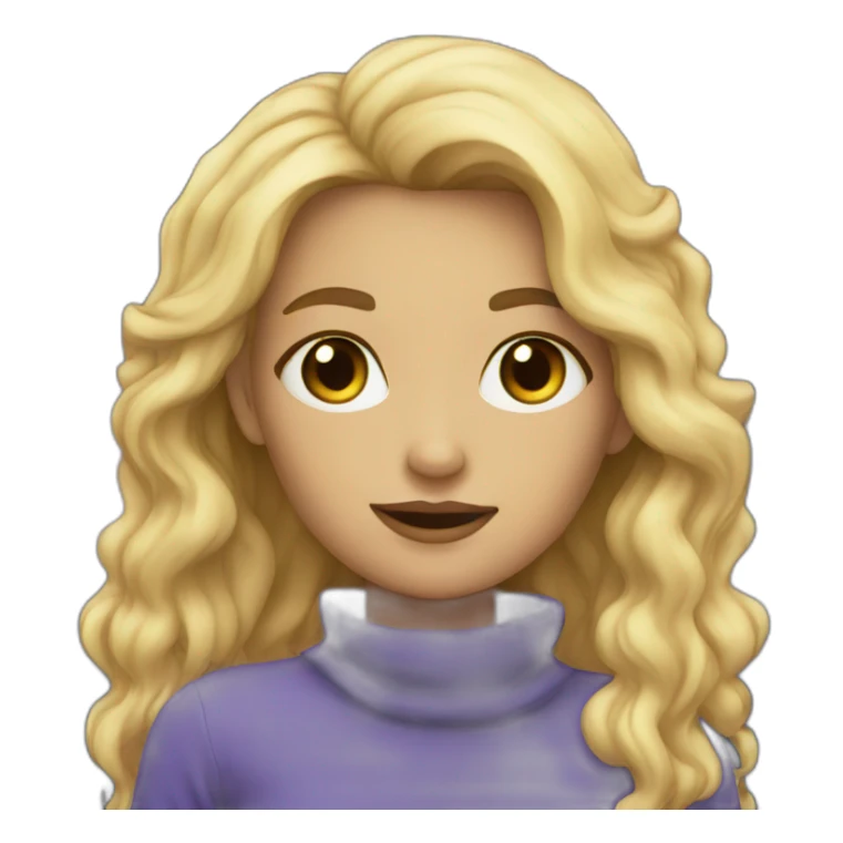 A blonde girl with universe sticker