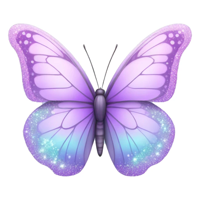 Sparkly glossy Pastel lilac-gradient butterfly sticker