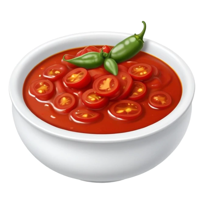 bowl of spicy tomato red chutney with chilies sticker