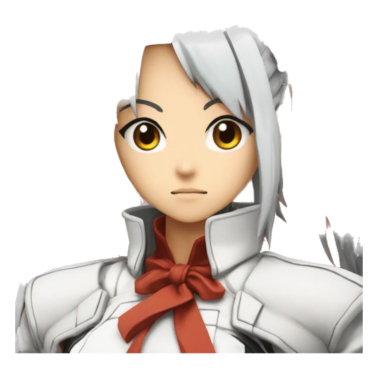 guilty gear character, asuka, anime, emoji sticker