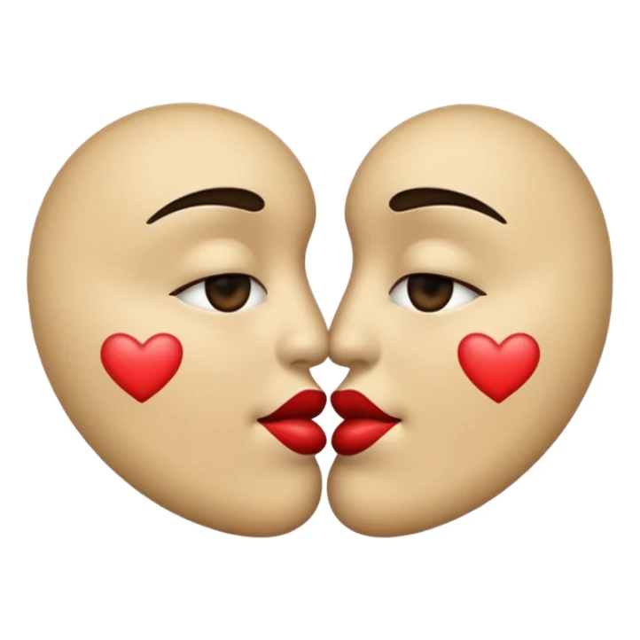 beige colored kiss print (NO FACE) sticker