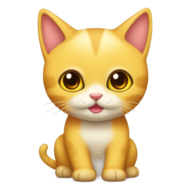 Gato con los hojos de corazon amarillo  sticker