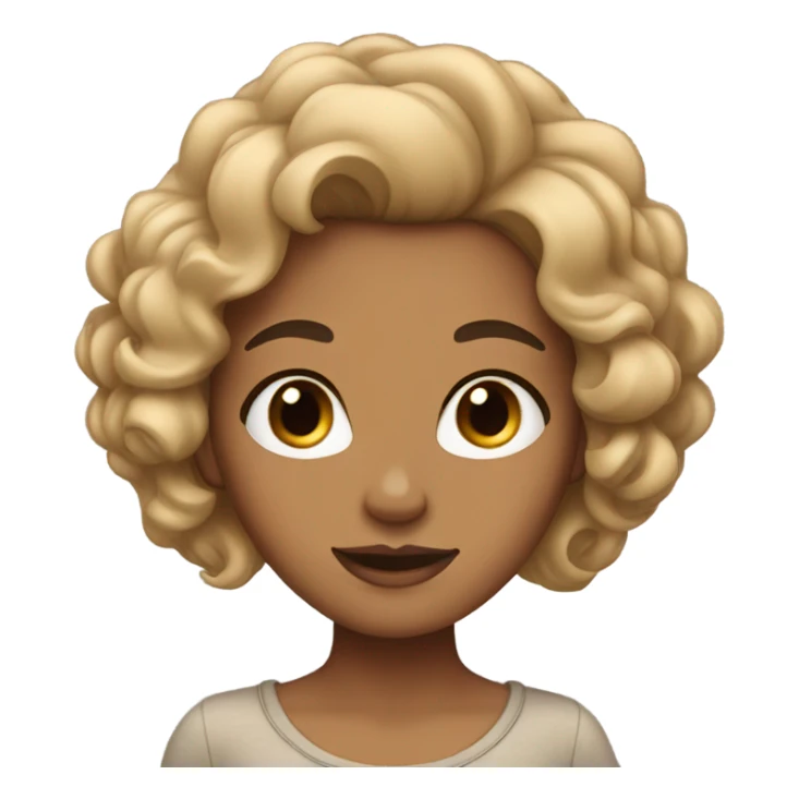 Tan girl with curled black and blonde hair sticker