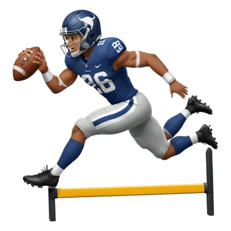 Saqoun Barkley hurdle over a person sticker