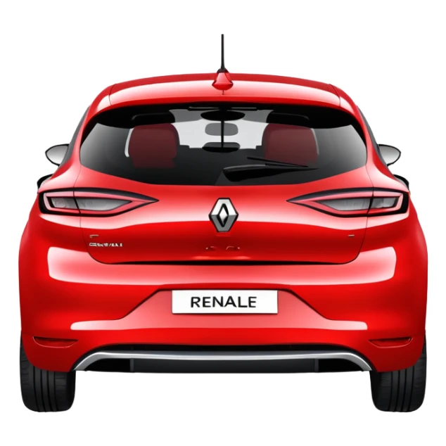 Renault Megane E-Tech electric car, rear view, red color with hatchback design sticker