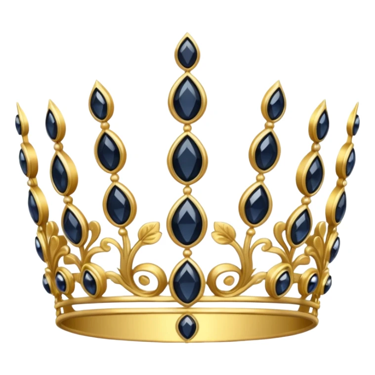 gold tiara with obsidian jewels sticker