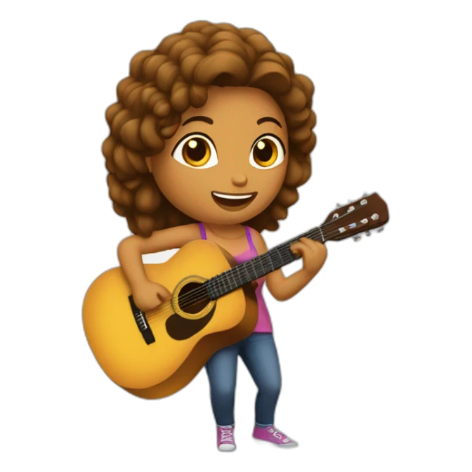 femme métissé qui fait de la guitare sticker