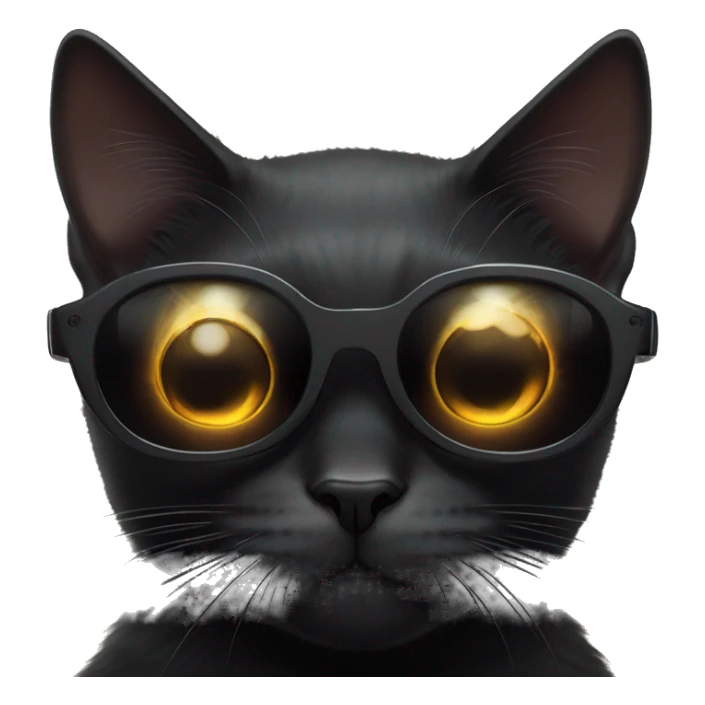 Black cat with cyberpunk sun glasses being adored by a human  sticker