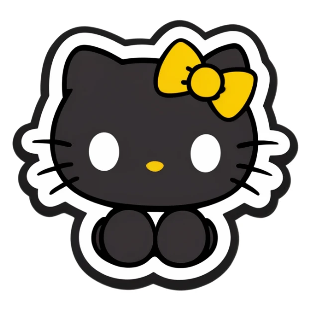 black hello kitty  sticker