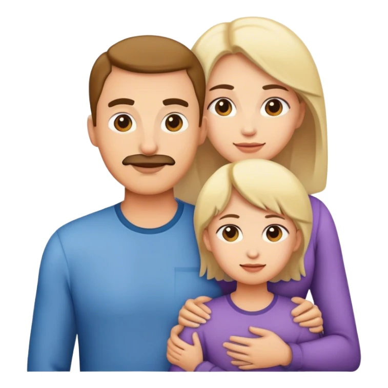 Family with mom dad son daughter sticker