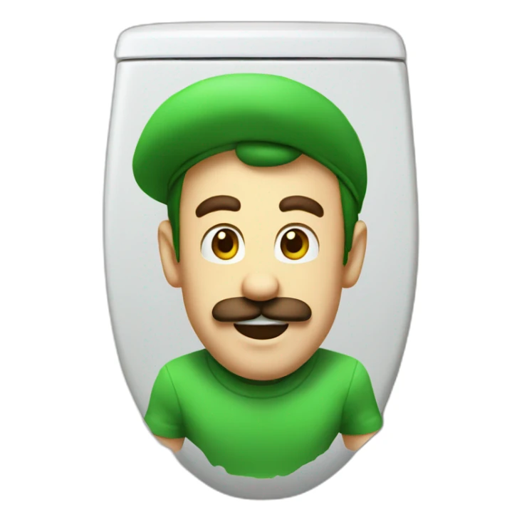 Luigi in toilet seat sticker