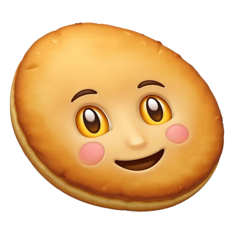 oval potato cutlet, crispy golden brown, simple emoji style sticker