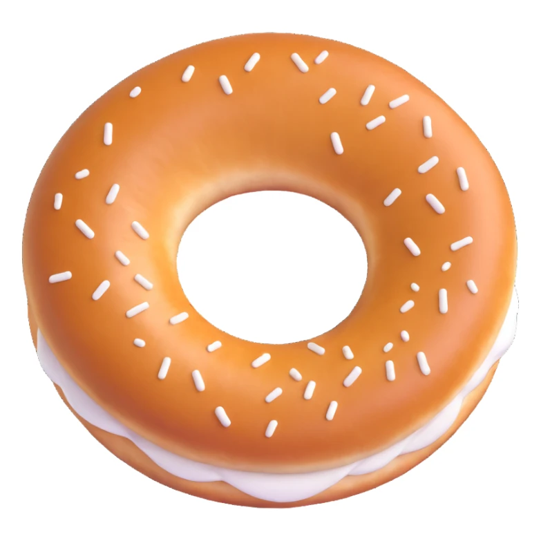 a simit, Turkish sesame bagel, 3D emoji style sticker