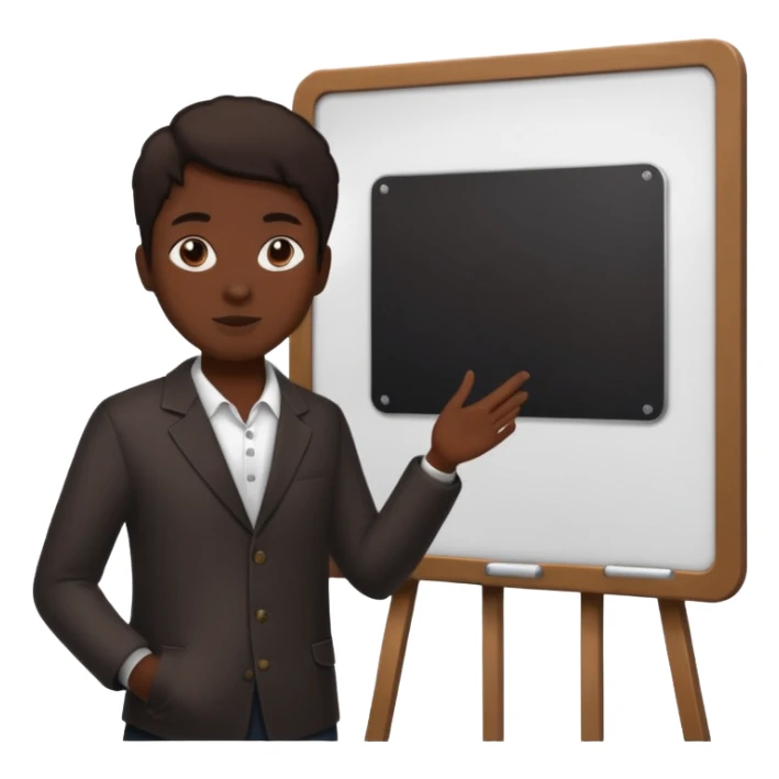 person silhouette standing next to a project board sticker