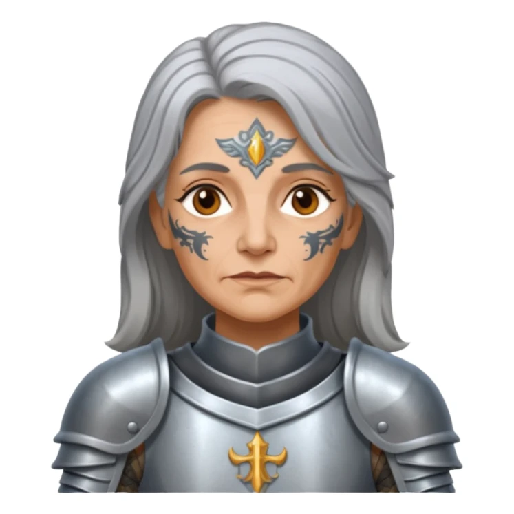 Elderly Tattooed Knights female, with long hair sticker