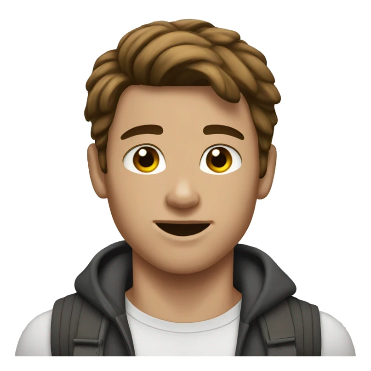 Muscle teen brown hair sticker