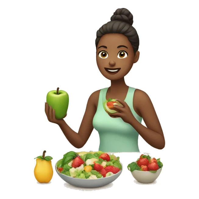 woman eating healthy sticker