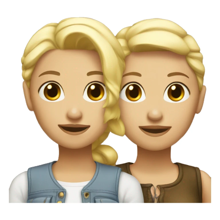 A blonde and brunette lesbian couple  sticker