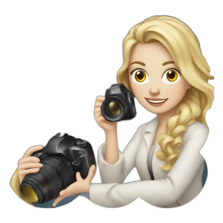 white woman photographer sticker