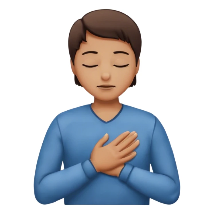 Feel peace by placing your hand on your chest.  sticker