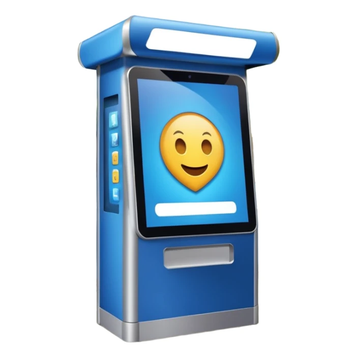 Digital Kiosk + blue interface + public info, Street Advertisements. sticker