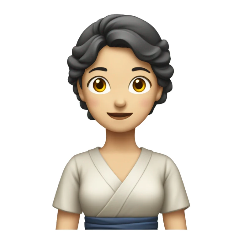 mujer joven japonesa saludando reverencia sticker