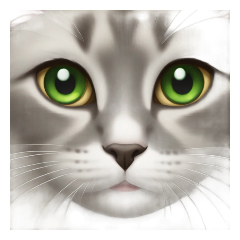 grey ragdoll cat hugging little brown cat with green eyes  sticker