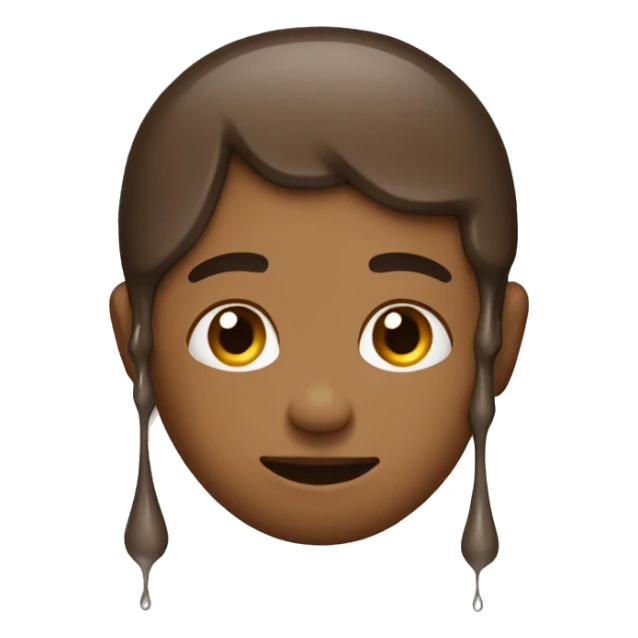 the human rain brown in color with its ends melting sticker