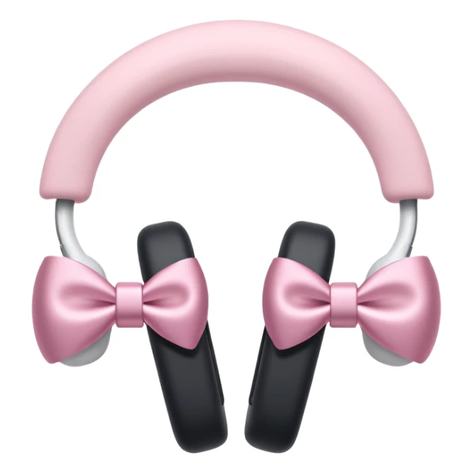 airpods max in white with pink bows sticker