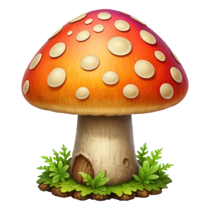 wild colorful mushroom growing on trê sticker