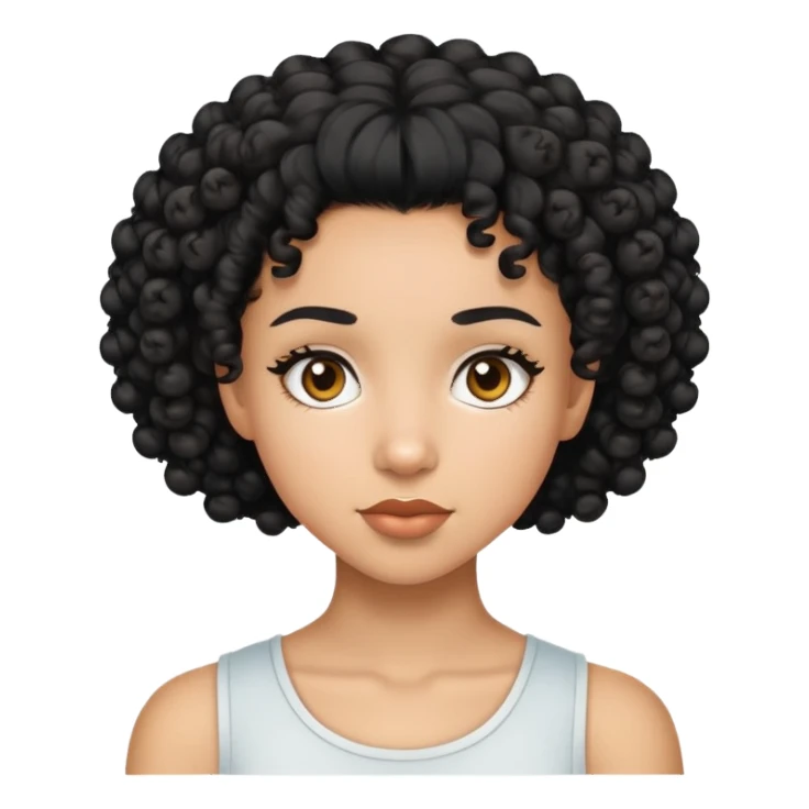 mixed-race girl with shaved curly black hair sticker