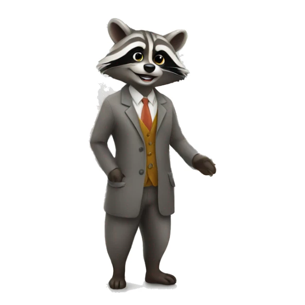 raccoon salesman in a store sticker