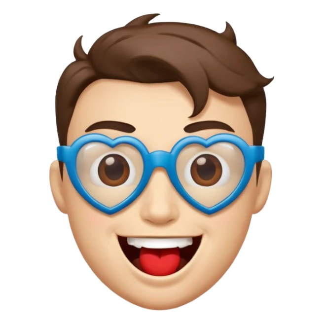 superhero head, coffee creature, heart glasses, laughing with tears in eyes sticker