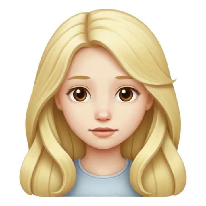 blonde girl with long hair with a moño sticker