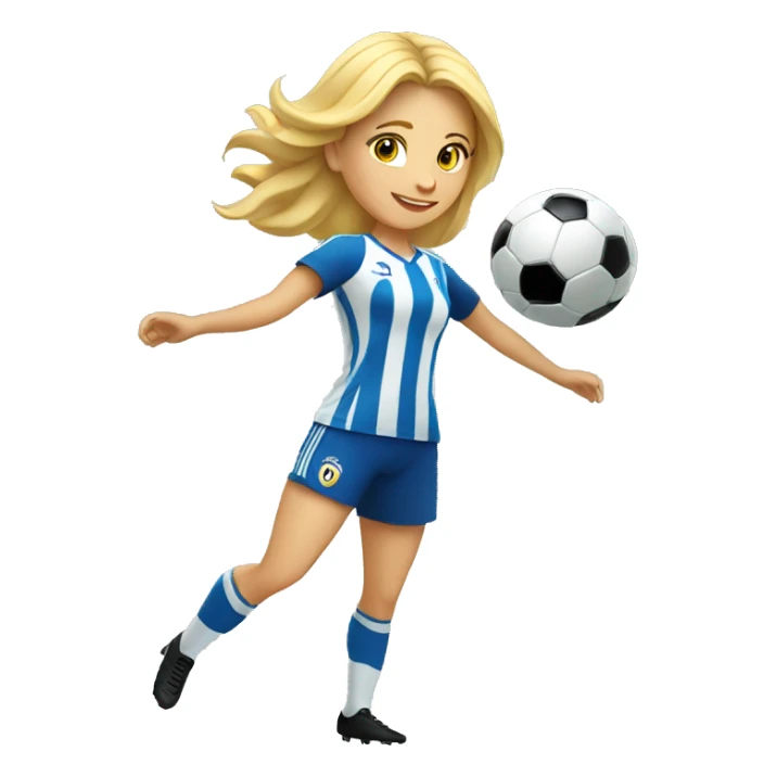 blond woman spinning a soccer ball on her hands sticker
