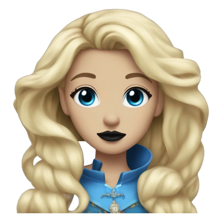 Blonde hair, blue eyes, black lips, princess sticker