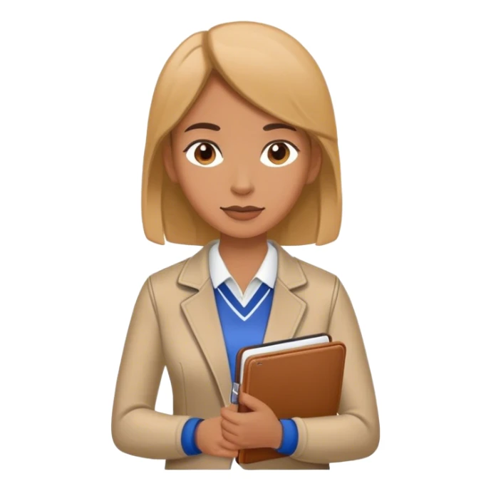  female sport coach with coach wear and holding a notebook sticker