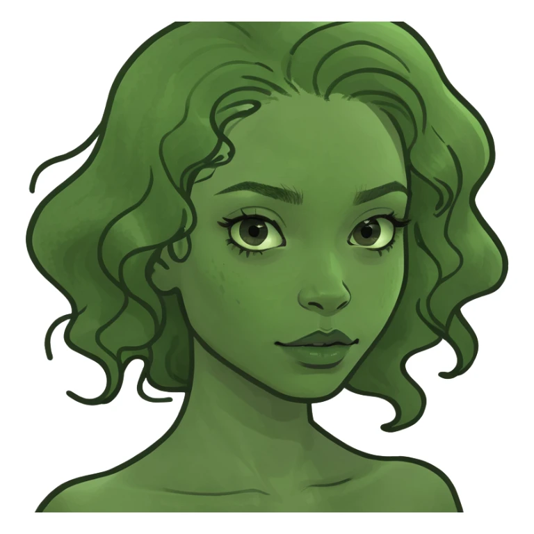 lightskin girl with wavy hair sticker