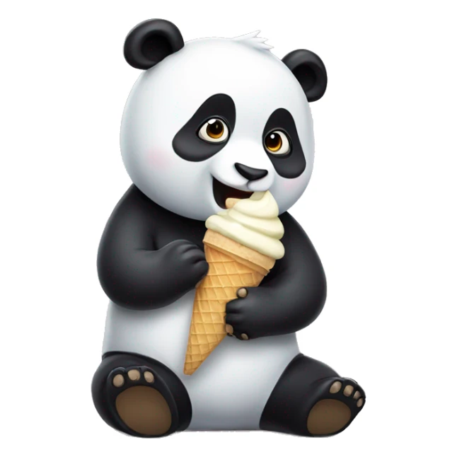 Panda eating ice cream sticker