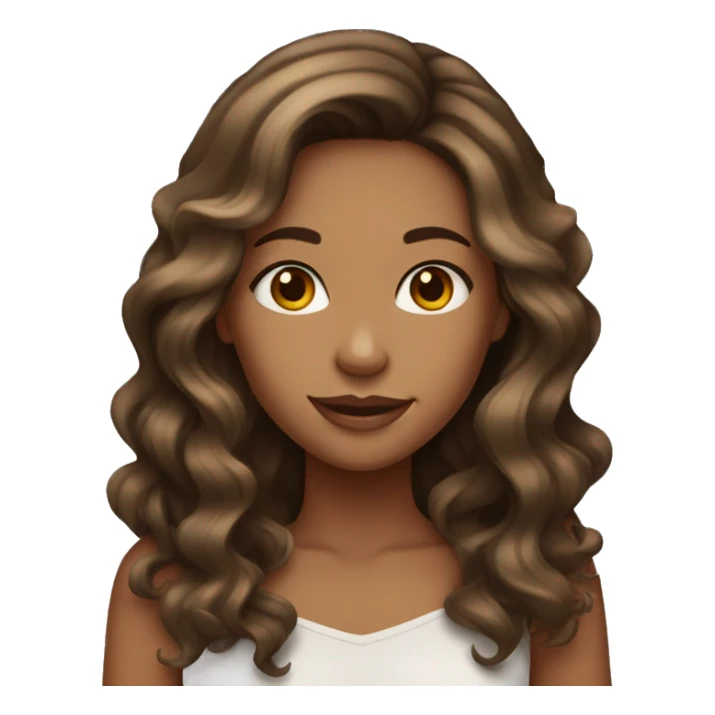tan girl with long wavy dark brown hair with highlights  sticker