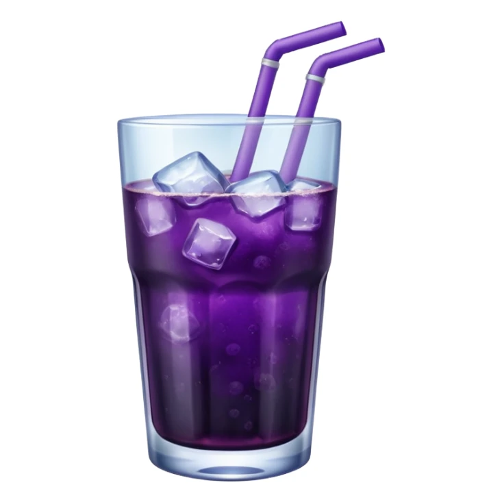 Clear glass of ice and blackberry soda  sticker