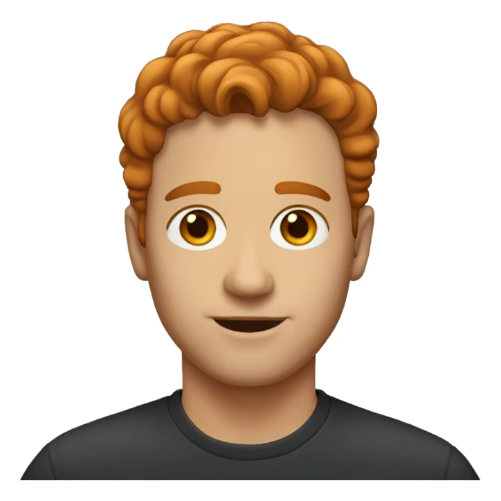 Man emoji portrait with short wave ginger hair and brown eyes sticker