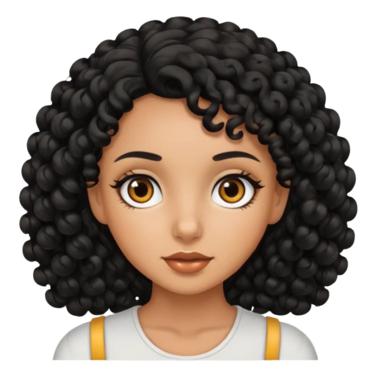 Tanned girl with black curls sticker